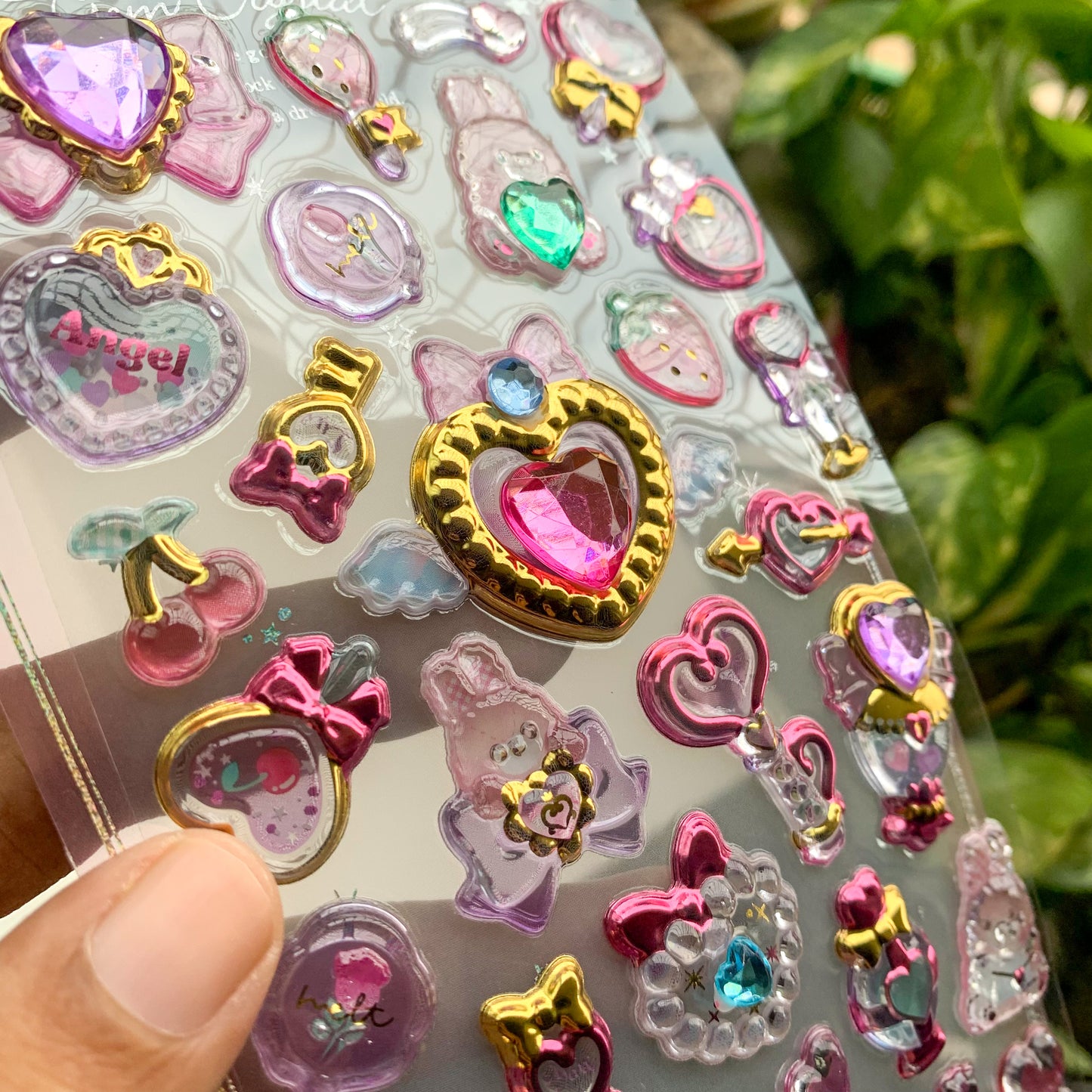 SLASD03 Heart Puffy Sticker 3d Jewellery Sticker  | 1 sheet