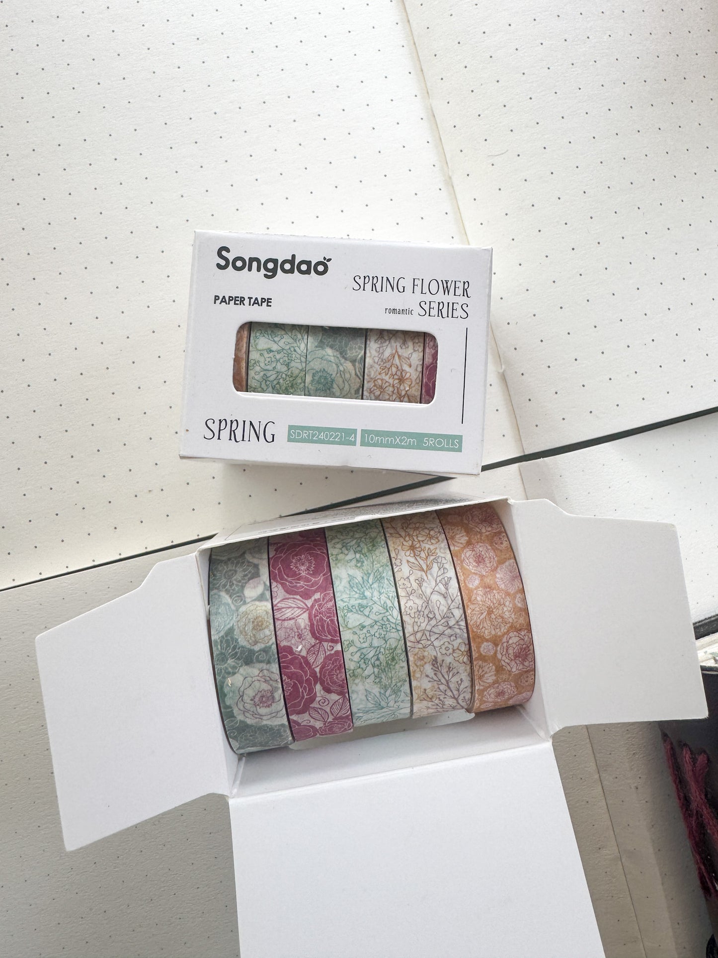 Sdrt240221-4 Spring Flower Series Washi Tape Set Paper Tape| 1cm* 2m set of 5