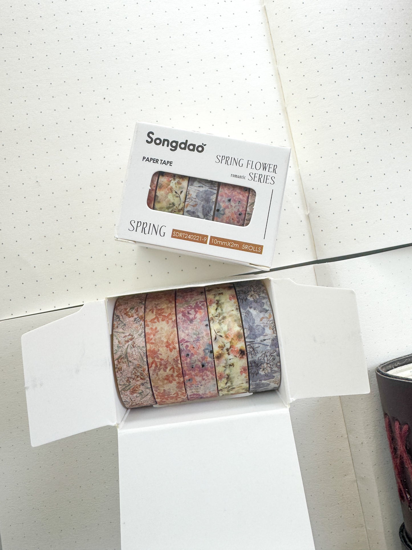 Sdrt240221-9 Spring Flower Series Washi Tape Set Paper Tape| 1cm* 2m set of 5