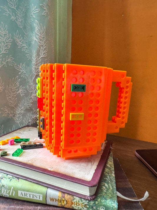 Lego Themed Coffee Cup Orange