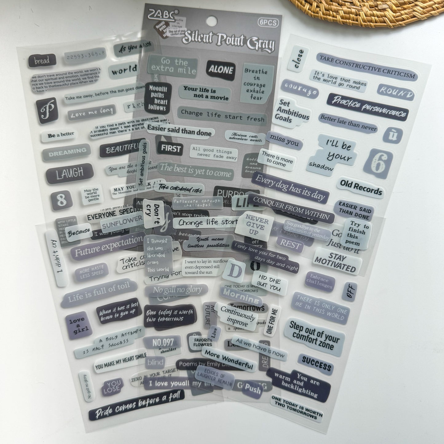 Xyjt602|G-10| Phase Sticker | Transparent Sticker | Set of 6 Sticker Sheet | Pre Cut Stickers | Kiss Cut Stickers