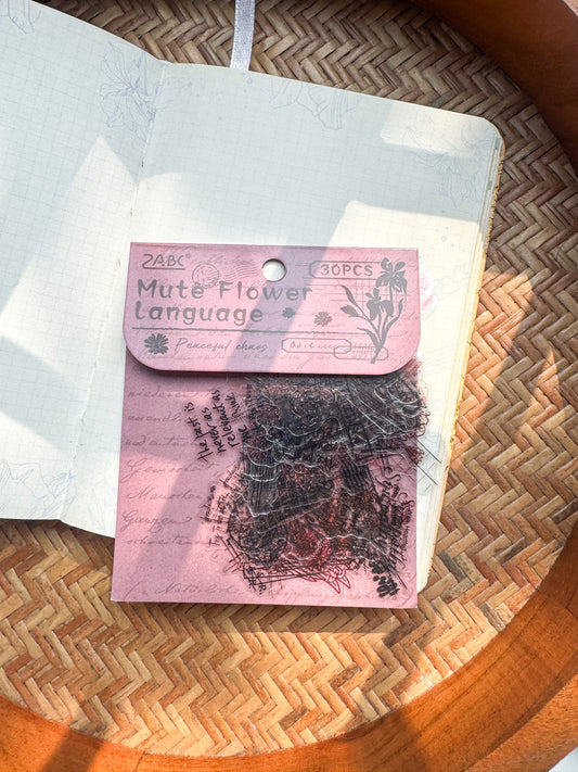 Bywy601 Language Collection Transparent Pet Sticker | 30 pcs