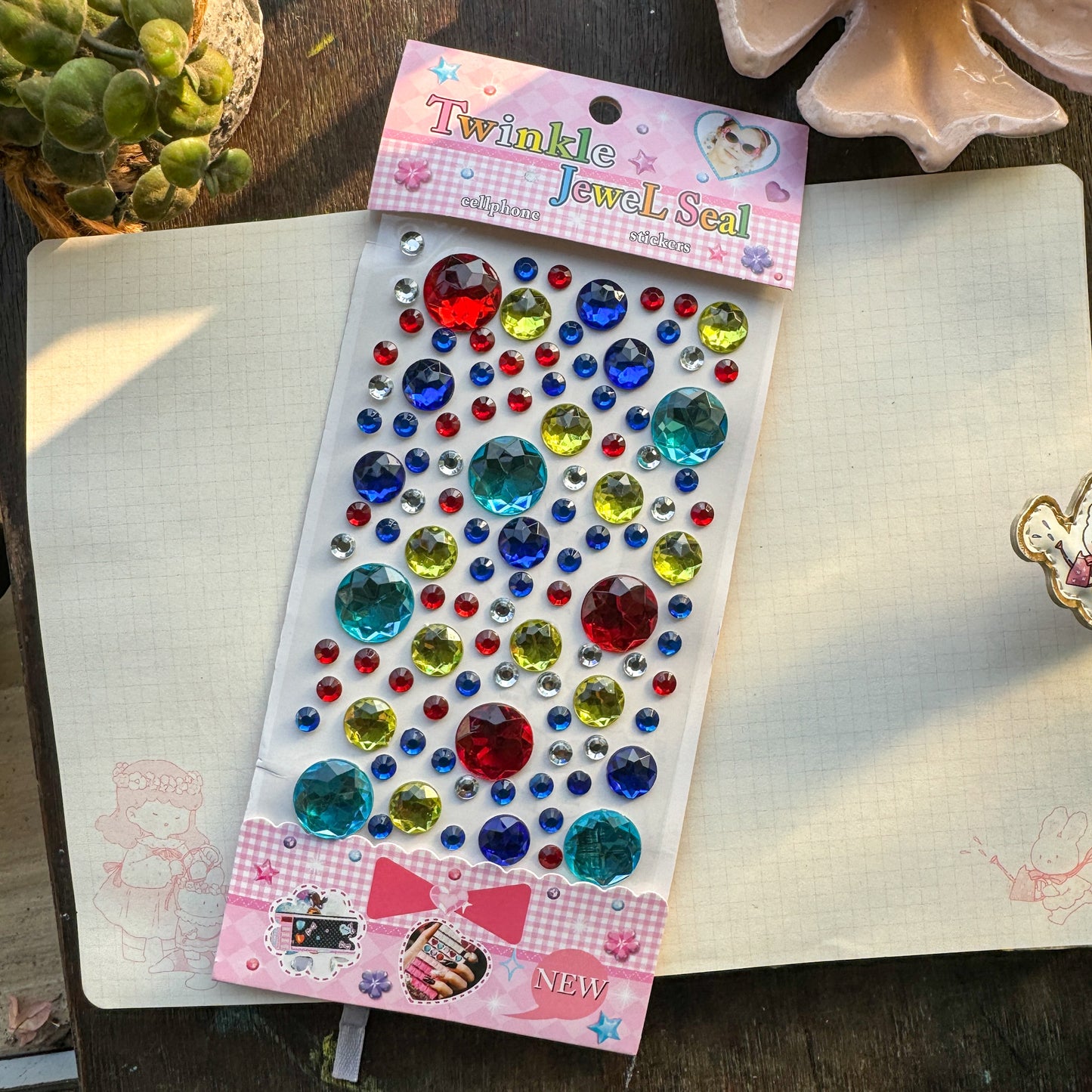 Cxmb #7 Nov 3D Circle Journal Stone Sticker multicolor - Stone Sticker - 1 sheet big | Pre-cut