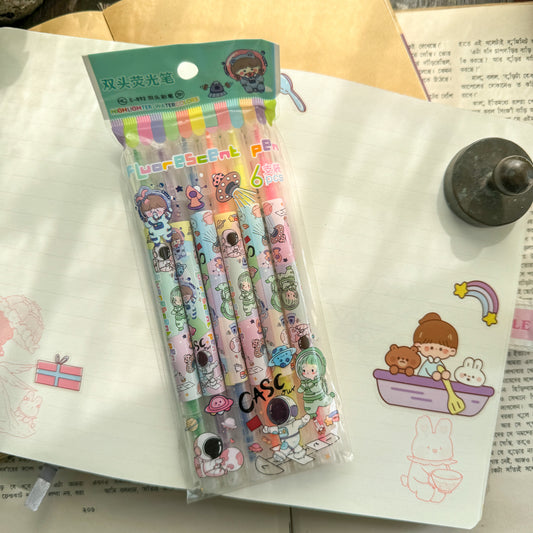 QBT 2778 Line Water colour Highlighter Duel Nib | Rendom 1Pcs |