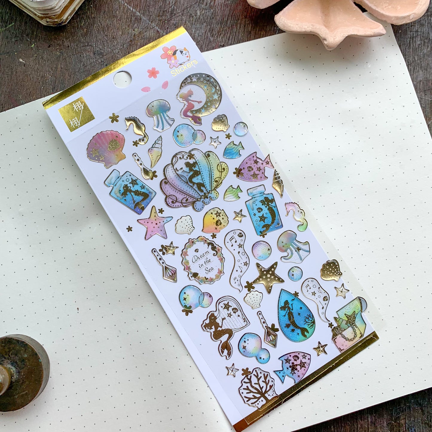 085039 j 3D Journal Transparent Blue Mermaid Sparkling Puffy Stickers - Fluffy Sticker - 1 sheet | Pre-cut