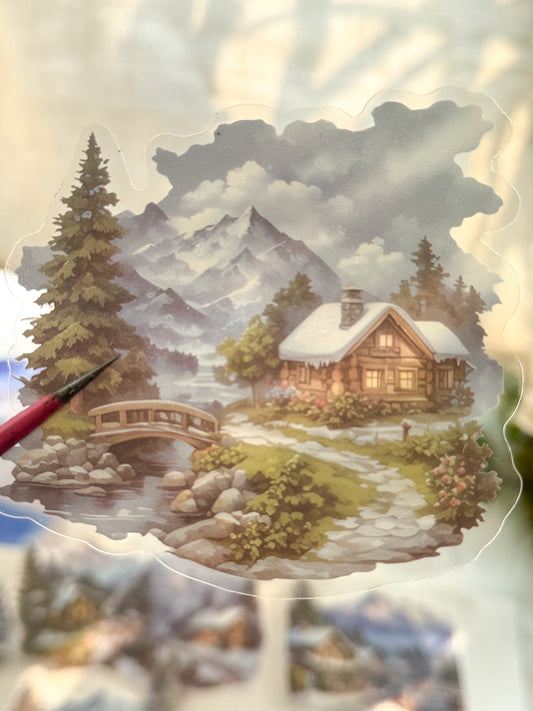 Olzm404 Water Colour Pictures Transparent Sticker | 10 pcs