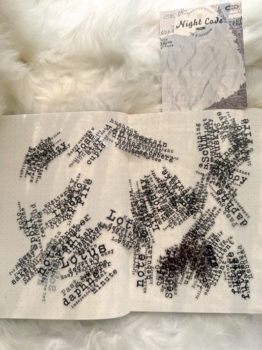 Zjxy601 Night Code Sentence Sticker Transparent | 40Pcs