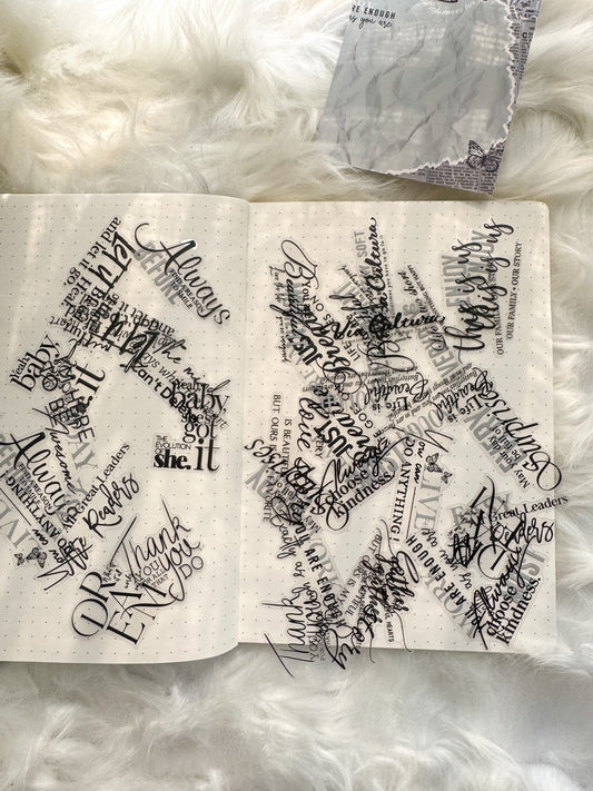 Zjxy602 Evening Script Sentence Sticker Transparent | 40Pcs