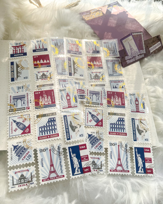 Xmtz2937 Stamp Sticker Sheet Paper Sticker Foiled | 4 Sheet