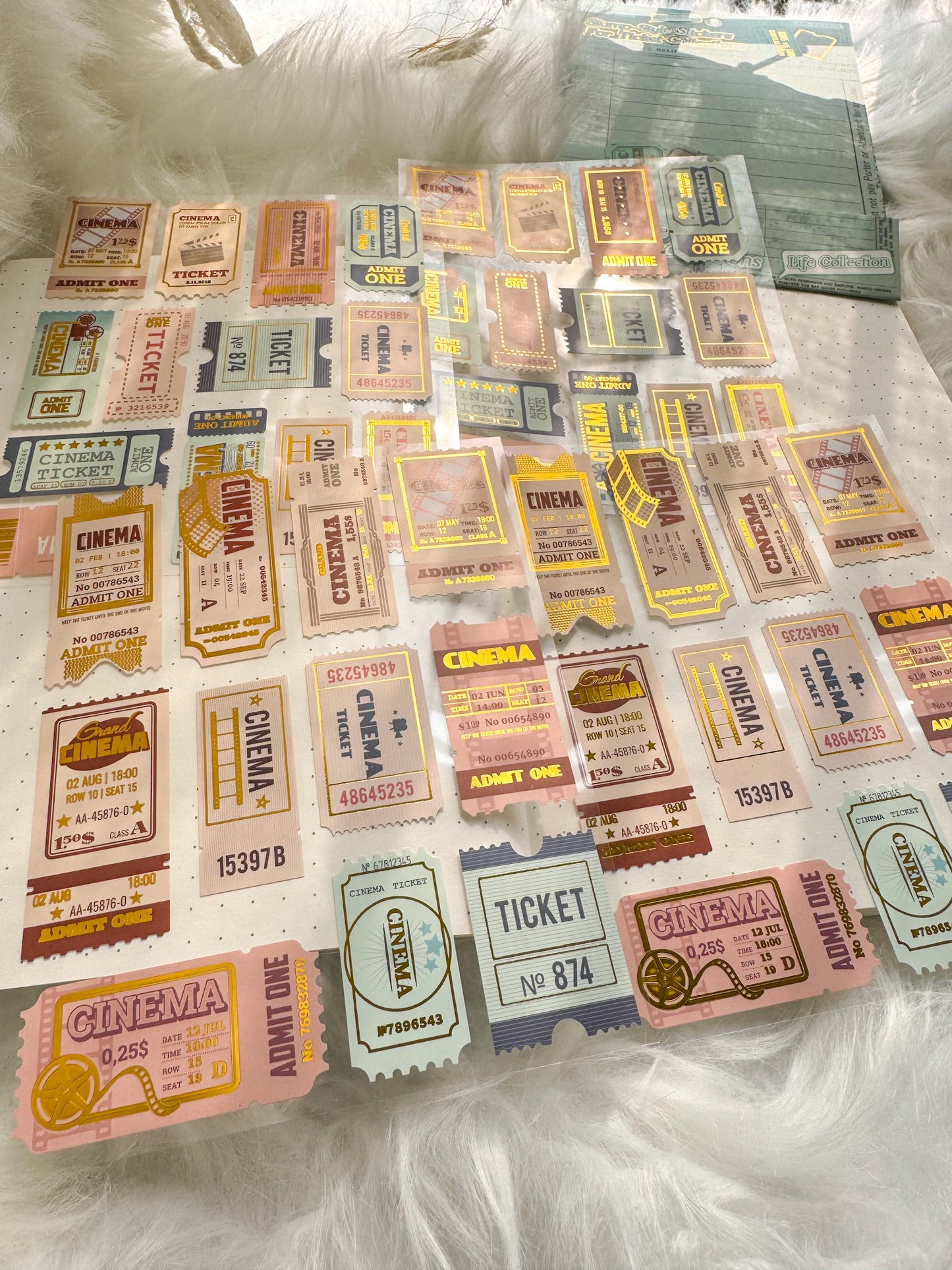 Xmtz2937 - 5 Stamp Sticker Sheet Paper Sticker Foiled | 4 Sheet