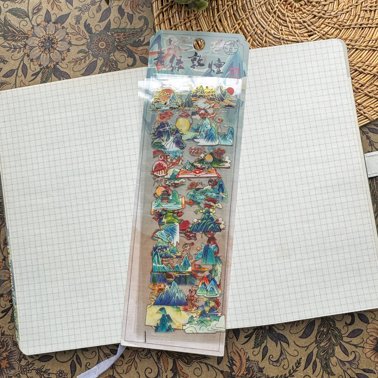 GCFY401 - sticker pack ancient fashion elegant series Chinese style cut film pet hand book material stickers 4 pieces