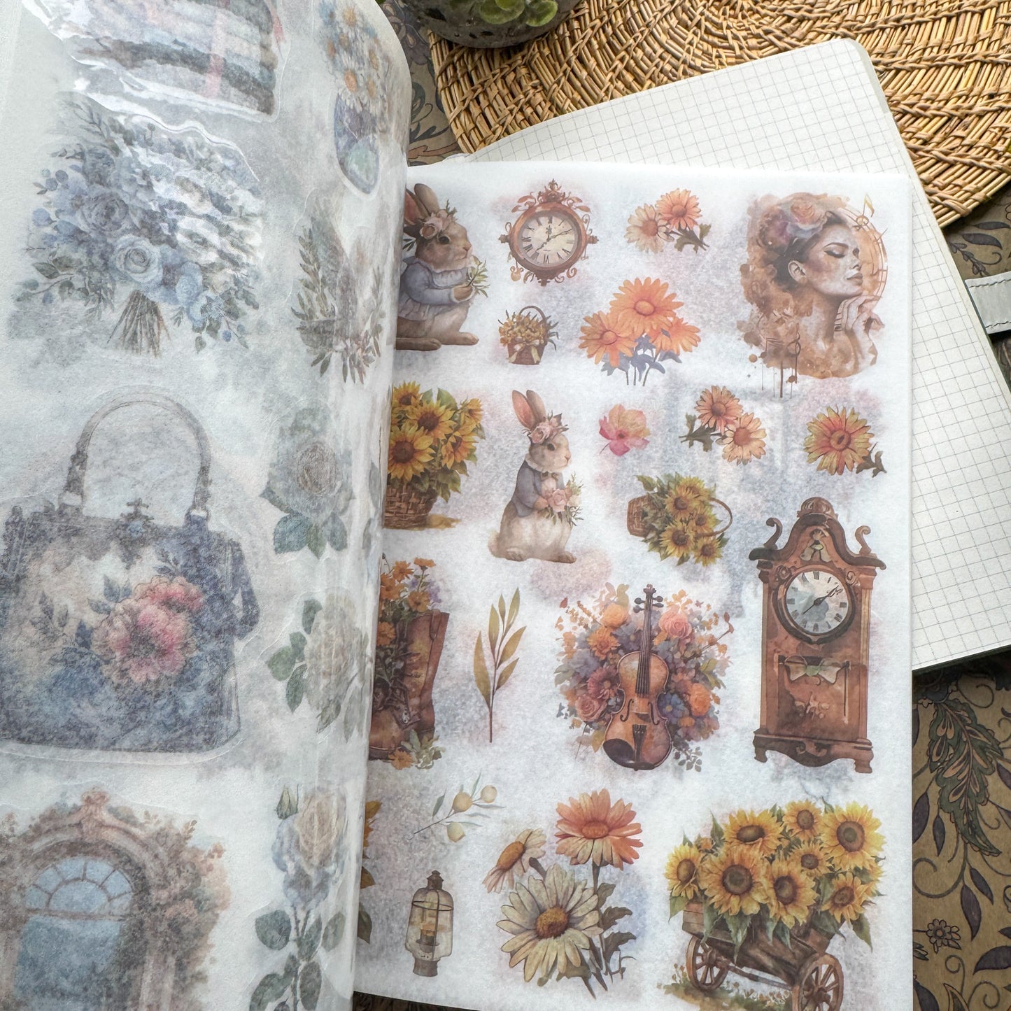 JMHH403 - sticker book old dream return series retro film cutting DIY hand book material creative sticker Book