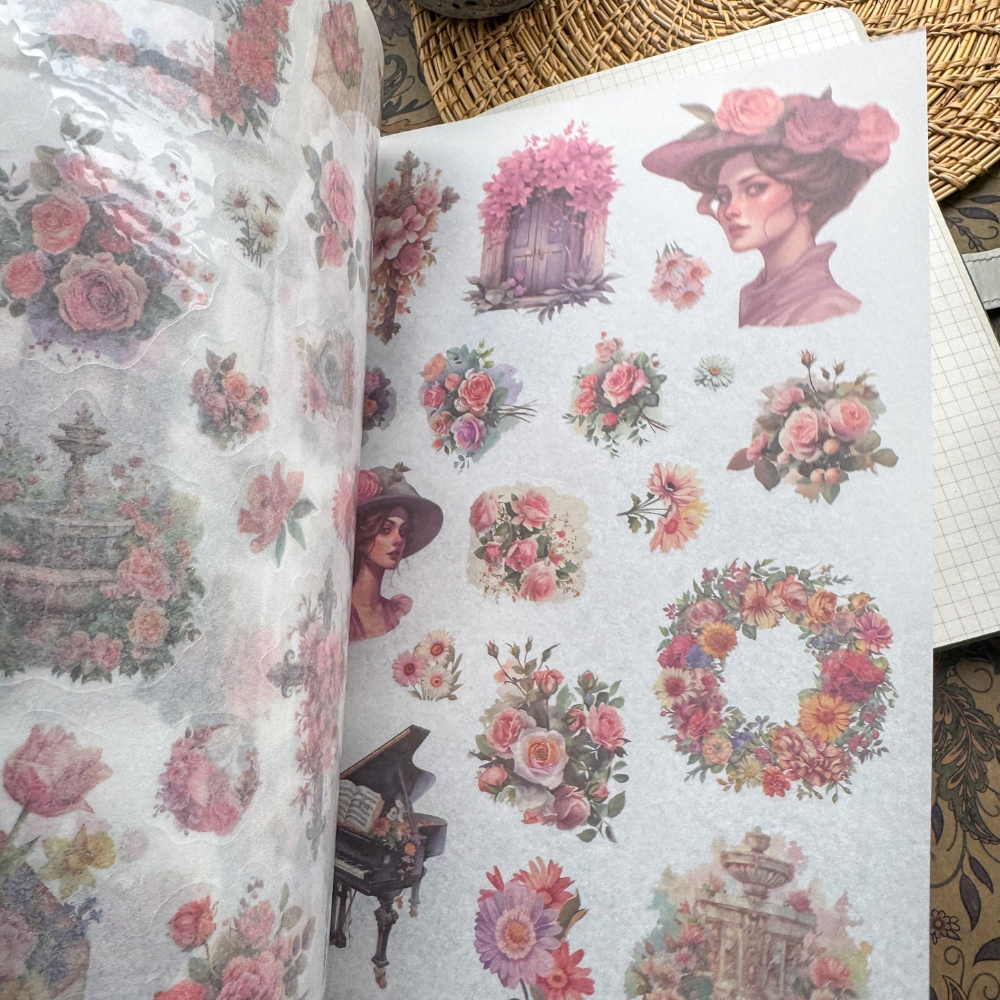 JMHH403 - sticker book old dream return series retro film cutting DIY hand book material creative sticker Book