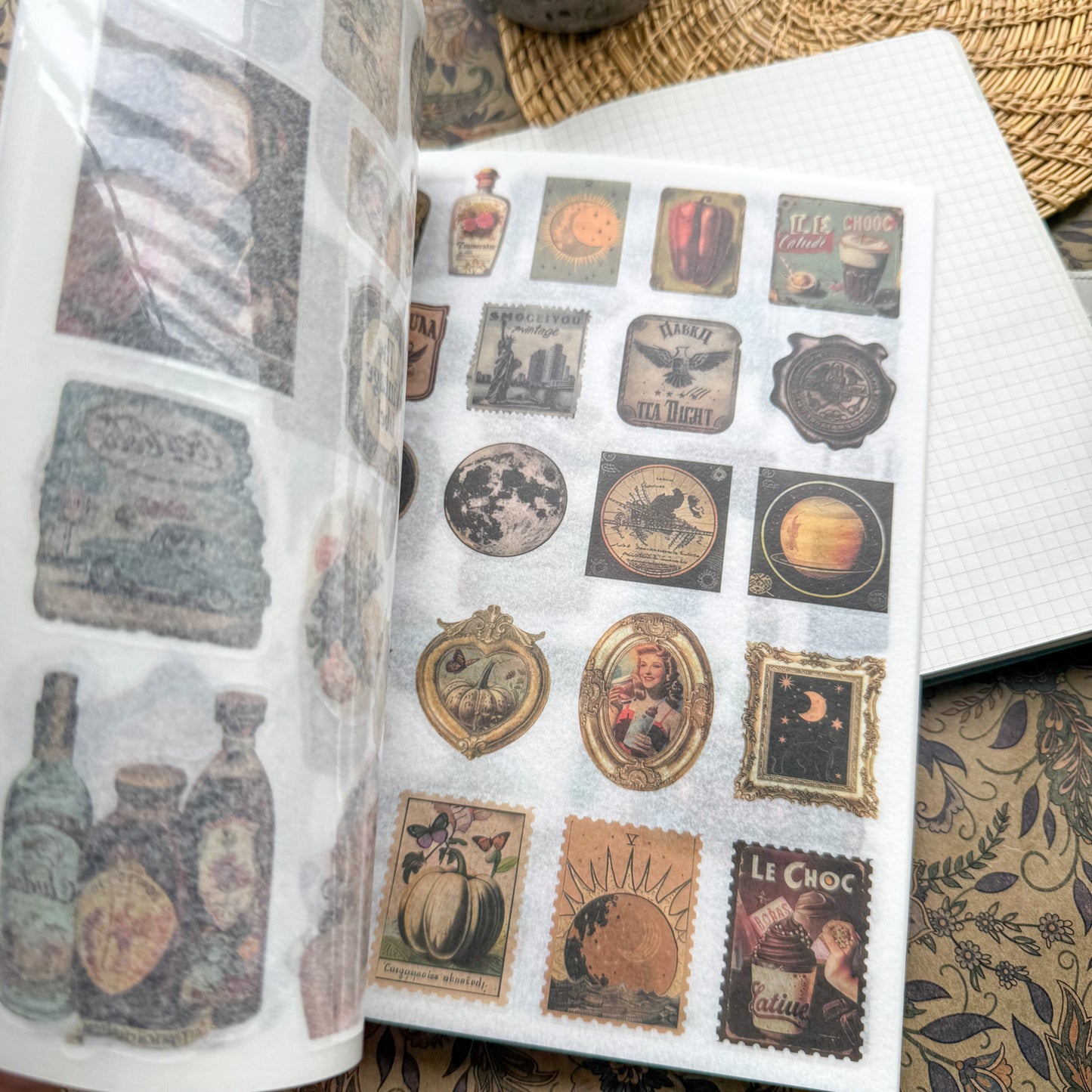JMHH401 - sticker book old dream return series retro film cutting DIY hand book material creative sticker book
