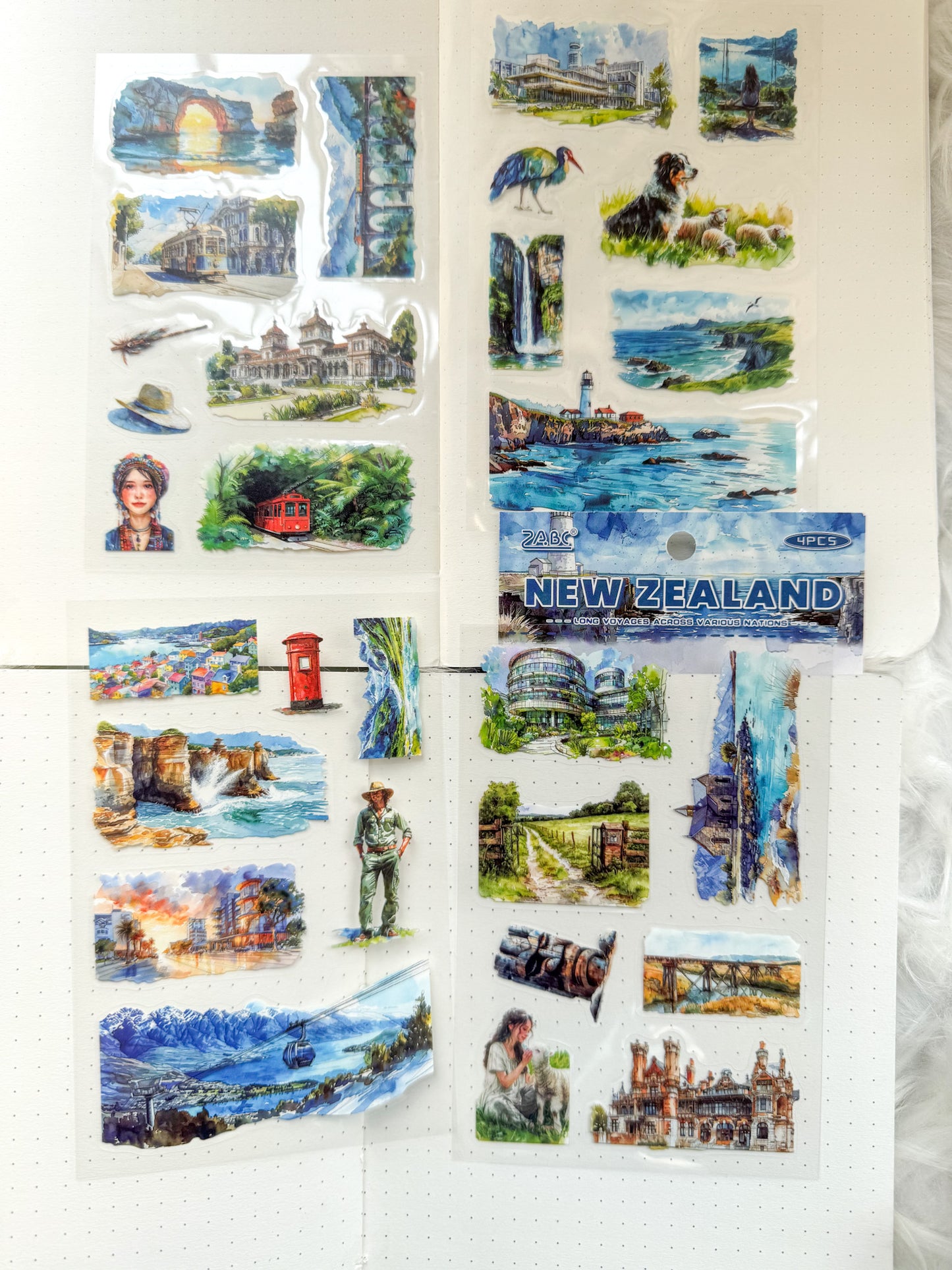 Lgyh1210 Trip To New Zealand Travel Pet Transparent Sticker PreCut | 150*100mm 4 Sheet
