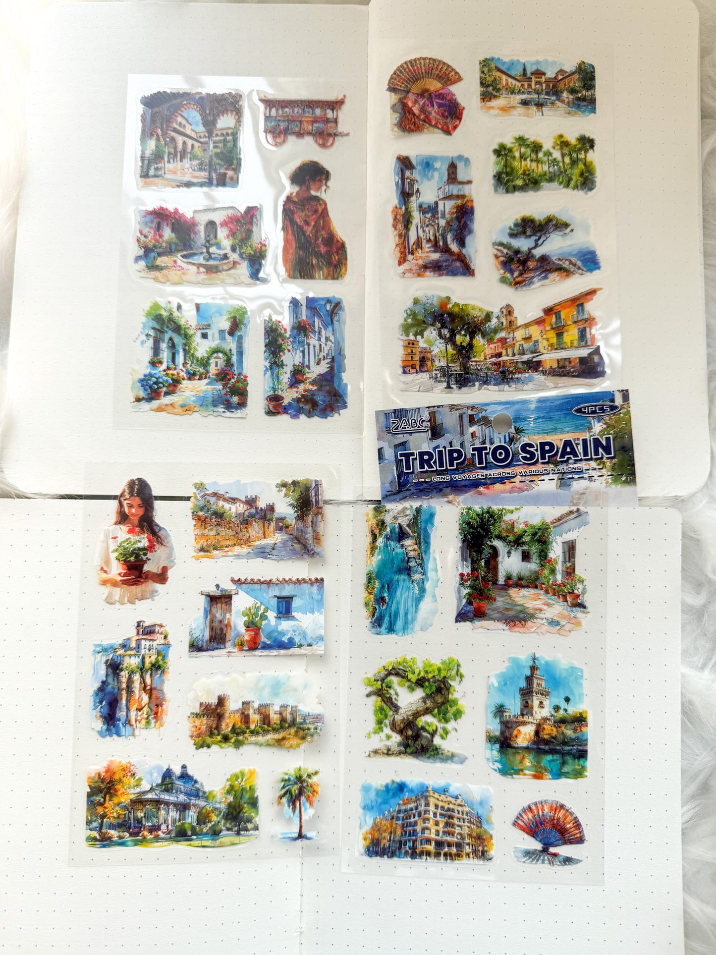 Lgyh129 Trip To Spain Travel Pet Transparent Sticker PreCut | 150*100mm 4 Sheet