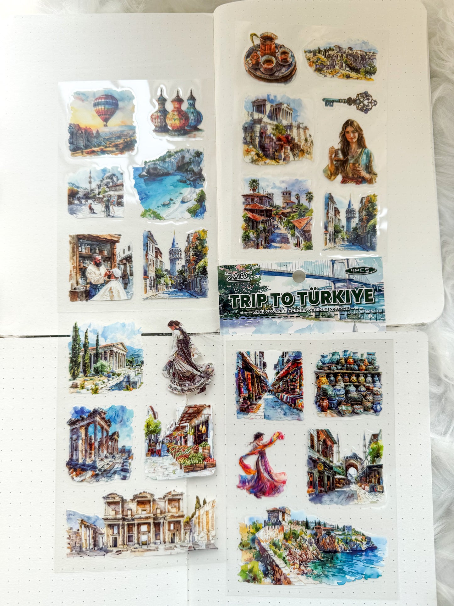 Lgyh128 Trip To Turkiye Travel Pet Transparent Sticker PreCut | 150*100mm 4 Sheet