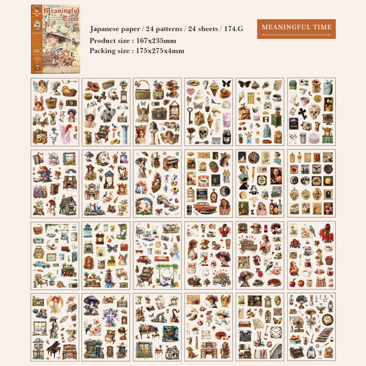 JMHH401 - sticker book old dream return series retro film cutting DIY hand book material creative sticker book