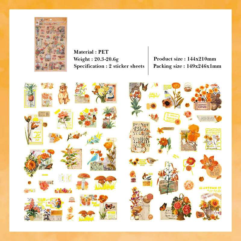 LNHB603 - flat posting paper fleeting pictorial series retro cutting film stamping hand account creative sticker diy