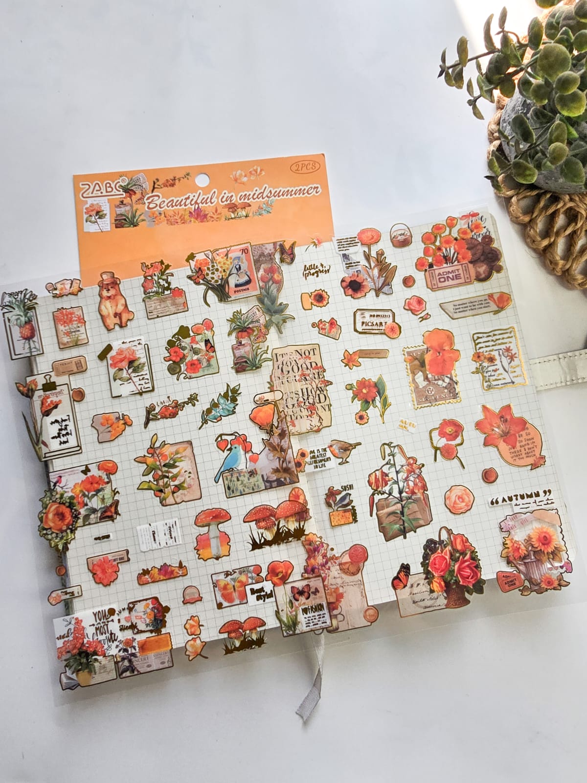 LNHB603 - flat posting paper fleeting pictorial series retro cutting film stamping hand account creative sticker diy