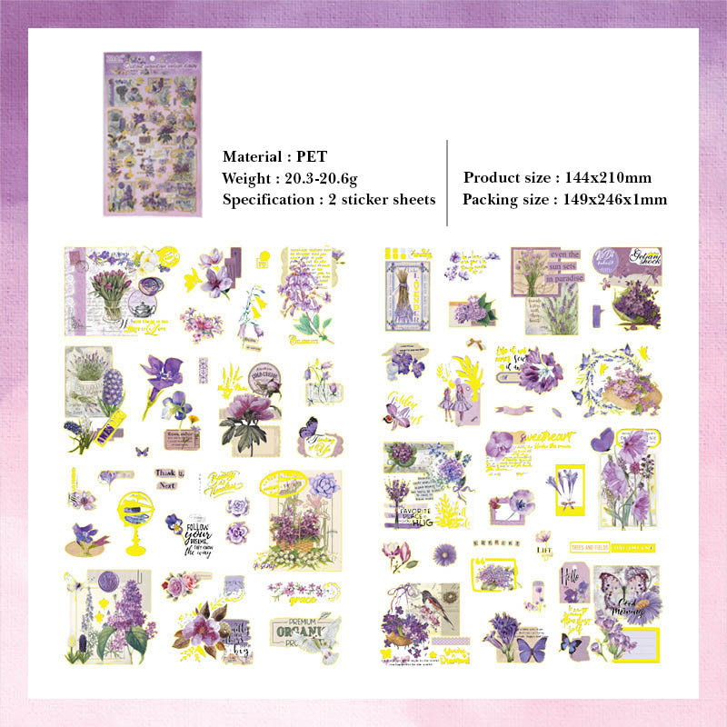 LNHB605 - flat posting paper fleeting pictorial series retro cutting film stamping hand account creative sticker diy
