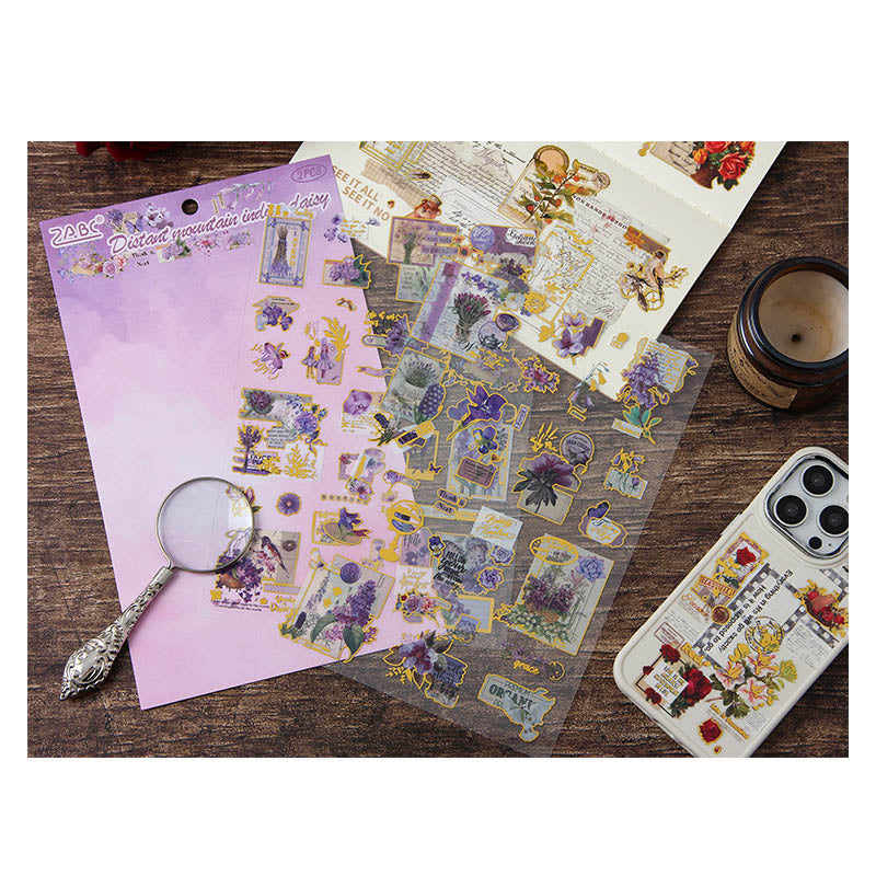 LNHB605 - flat posting paper fleeting pictorial series retro cutting film stamping hand account creative sticker diy