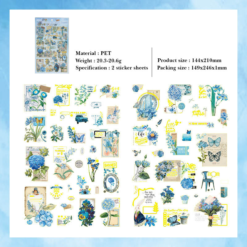 LNHB606 - flat posting paper fleeting pictorial series retro cutting film stamping hand account creative sticker diy