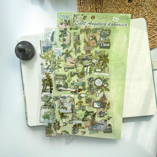 LNHB601 - flat posting paper fleeting pictorial series retro cutting film stamping hand account creative sticker diy