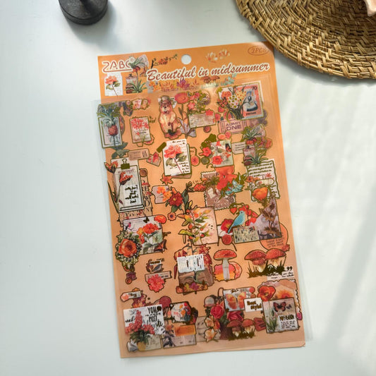 LNHB603 - flat posting paper fleeting pictorial series retro cutting film stamping hand account creative sticker diy