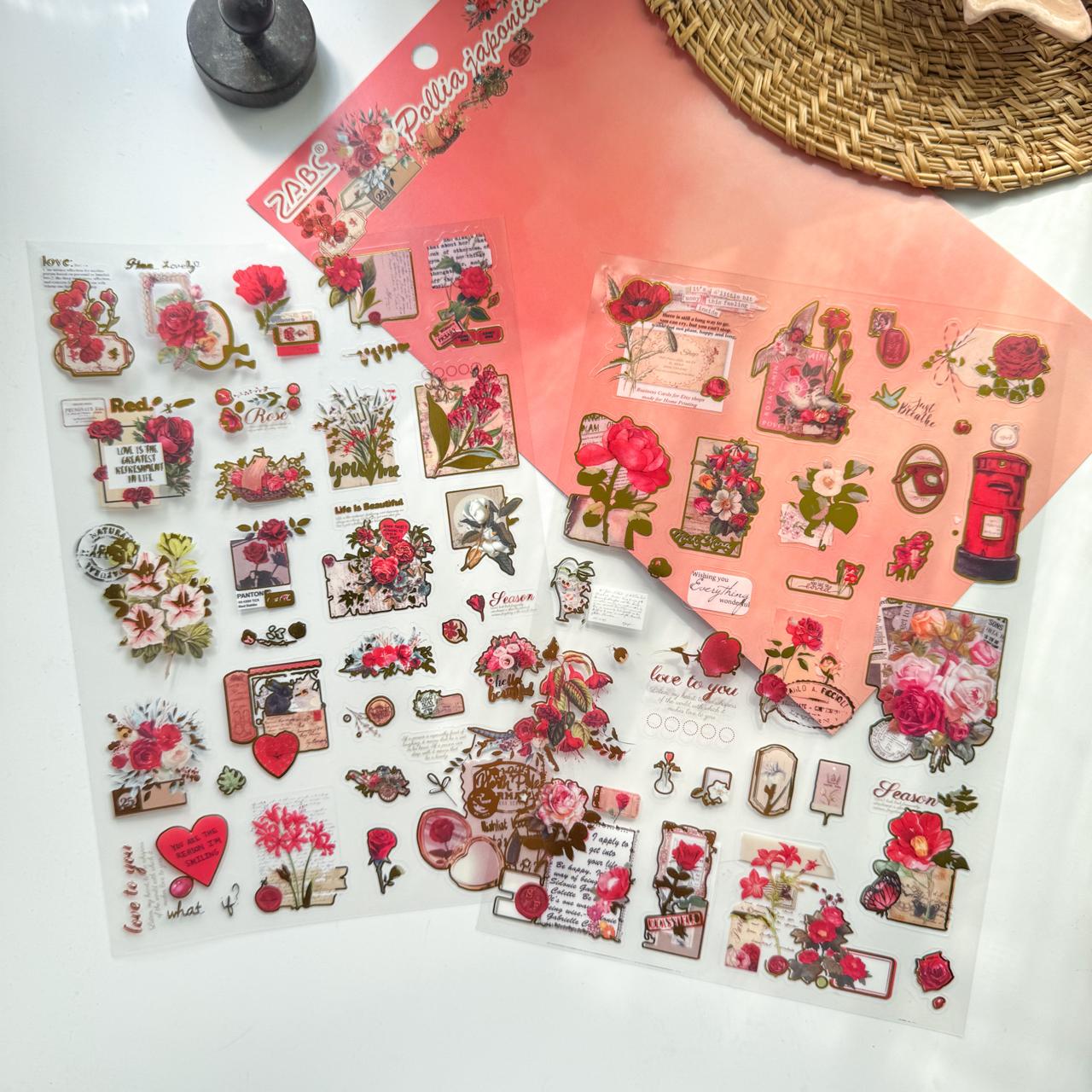 LNHB604 - flat posting paper fleeting pictorial series retro cutting film stamping hand account creative sticker diy