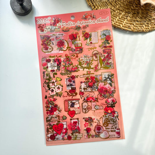 LNHB604 - flat posting paper fleeting pictorial series retro cutting film stamping hand account creative sticker diy