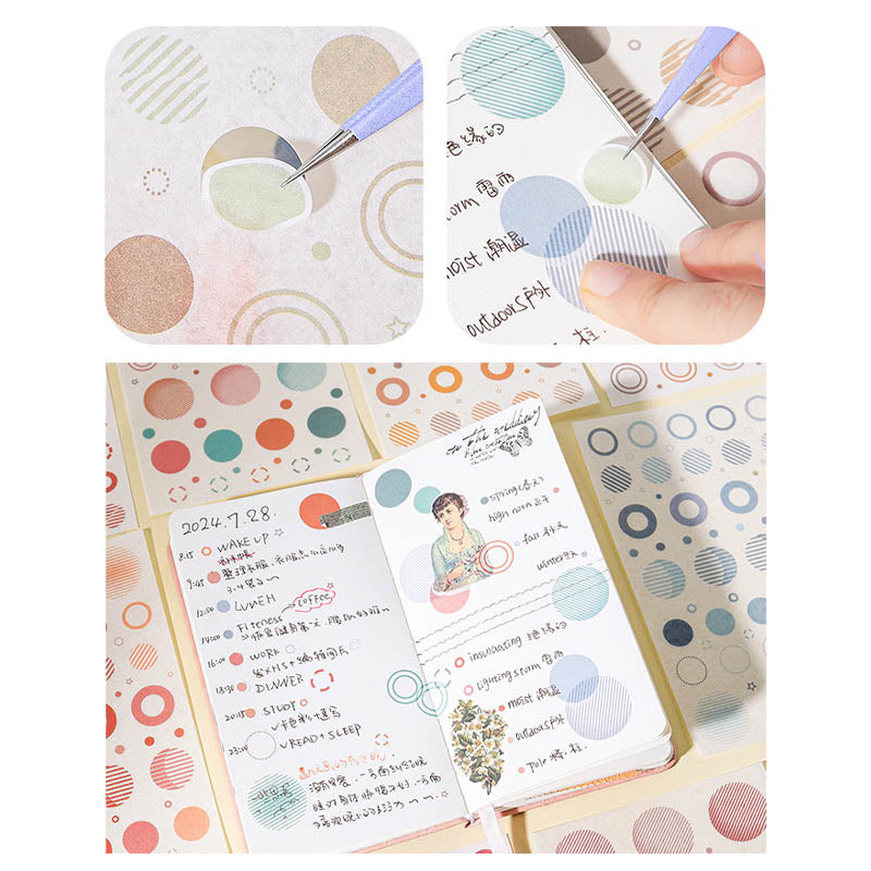 MDYQ605 - Translucent Round Dot stickers | 2 Sheets