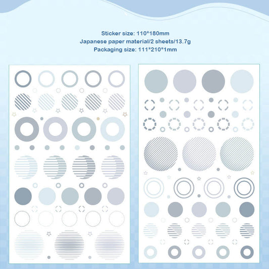 MDYQ606 - Translucent Round Dot stickers | 2 Sheets