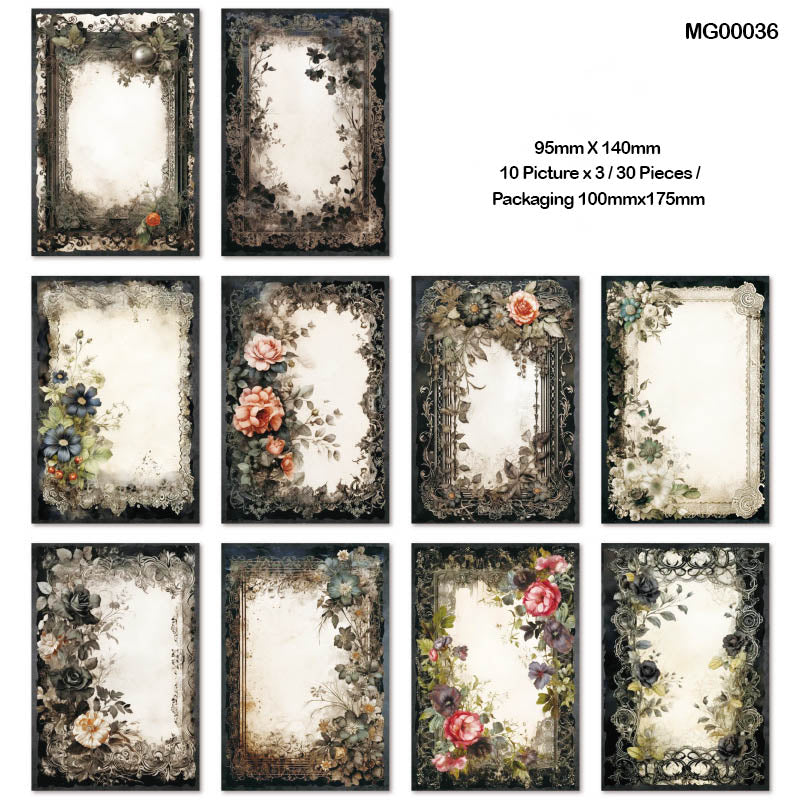 Mg00036 Dark Rose Series Paper Sheet 95*140Mm 30Pc