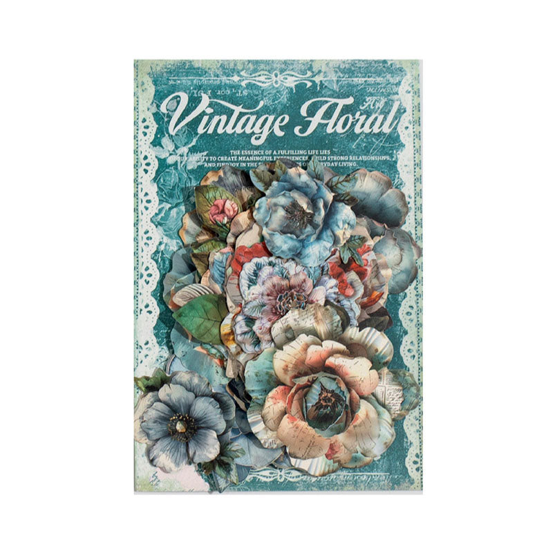 MG024-0955-Yan Ji stickers retro floral series retro flower notebook decoration material 20 pieces into 6 types