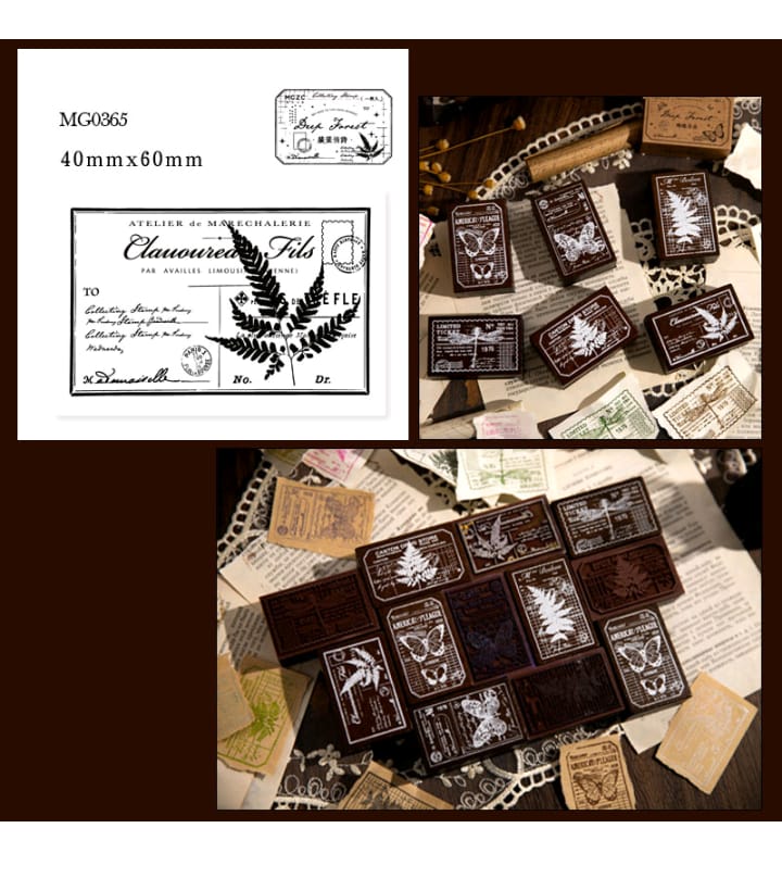 MG0365 VINTAGE COLLECTION WOODEN STAMP 40X60MM