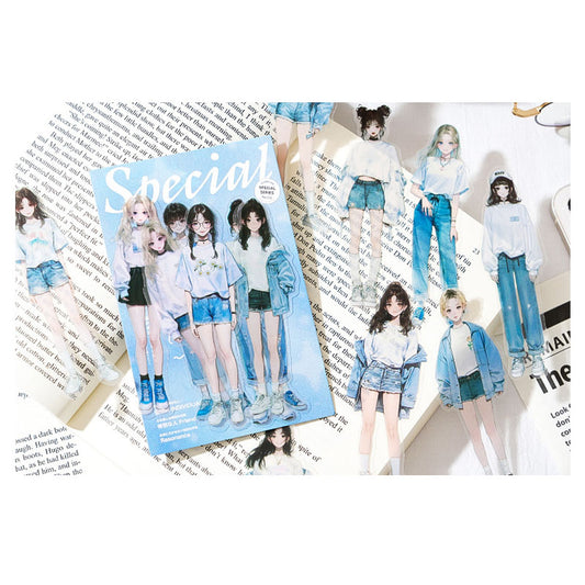 MG044-0208-Twilight PET sticker pack Special people series Literary fresh character notebook decoration material stickers 15 sheets 6 types