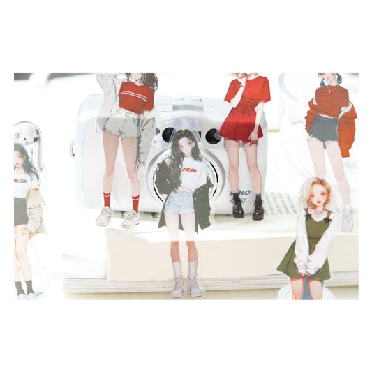 MG044-0209-Twilight PET sticker pack Special people series Literary fresh character notebook decoration material stickers 15 sheets 6 types