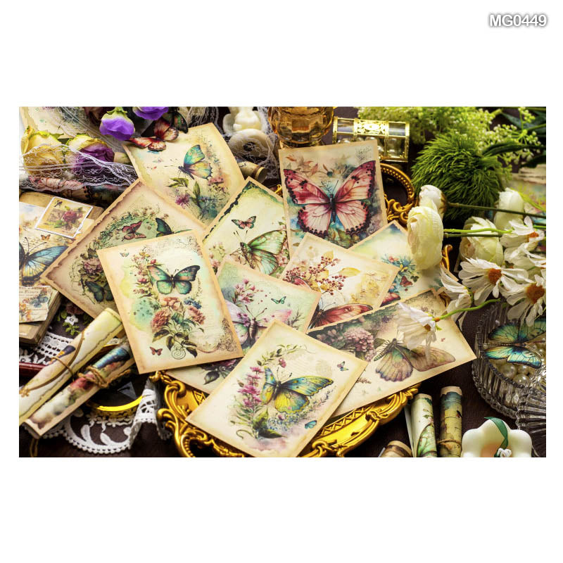 Mg0449 Retro Butterfly Paper Sheets 95*140Mm 30P