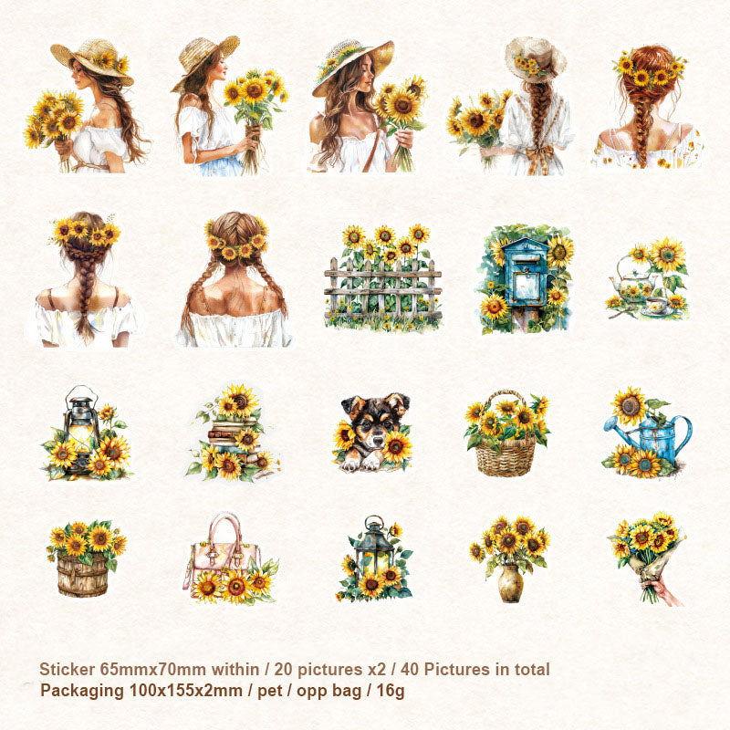 MG049-0132-Yan Ji PET sticker pack, born for beauty series, character notebook DIY material decoration base 40 sheets 6 types
