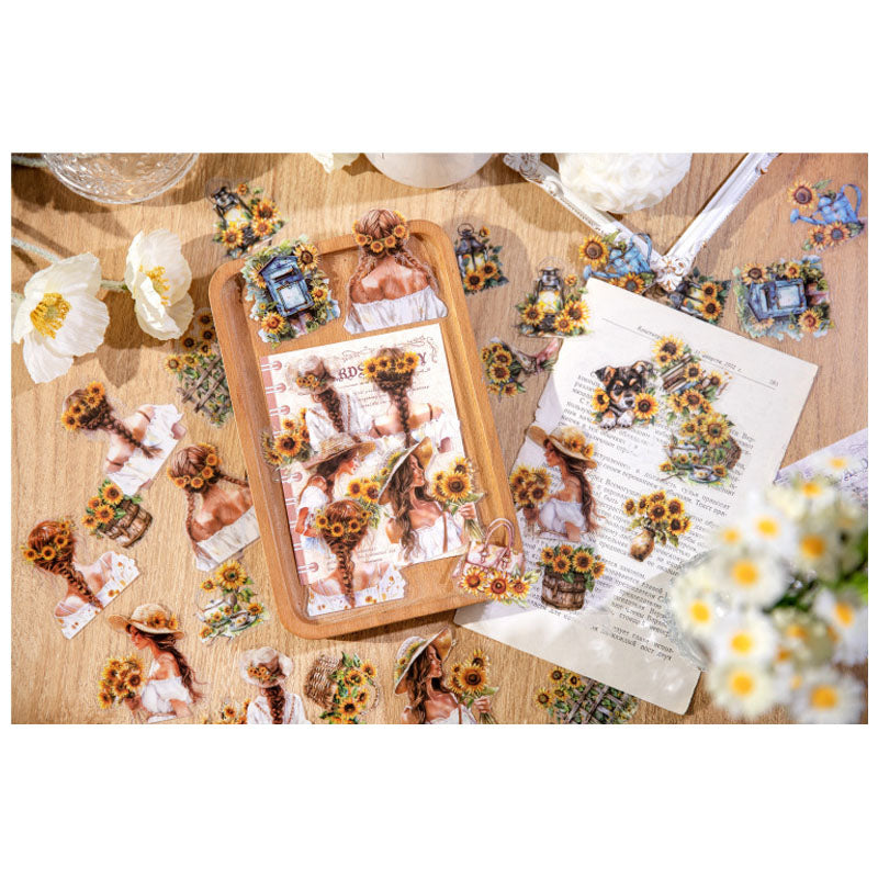 MG049-0132-Yan Ji PET sticker pack, born for beauty series, character notebook DIY material decoration base 40 sheets 6 types