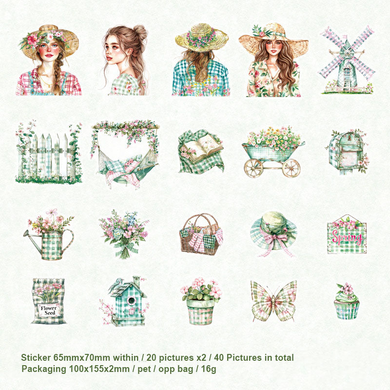 MG049-0136-Yan Ji PET sticker pack, born for beauty series, character notebook DIY material decoration base 40 sheets 6 types