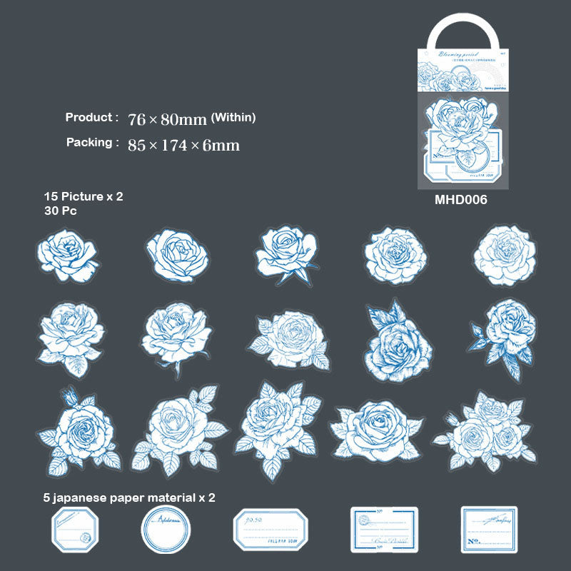MHD006 Blooming Flower Sticker 76*80Mm 40Pc