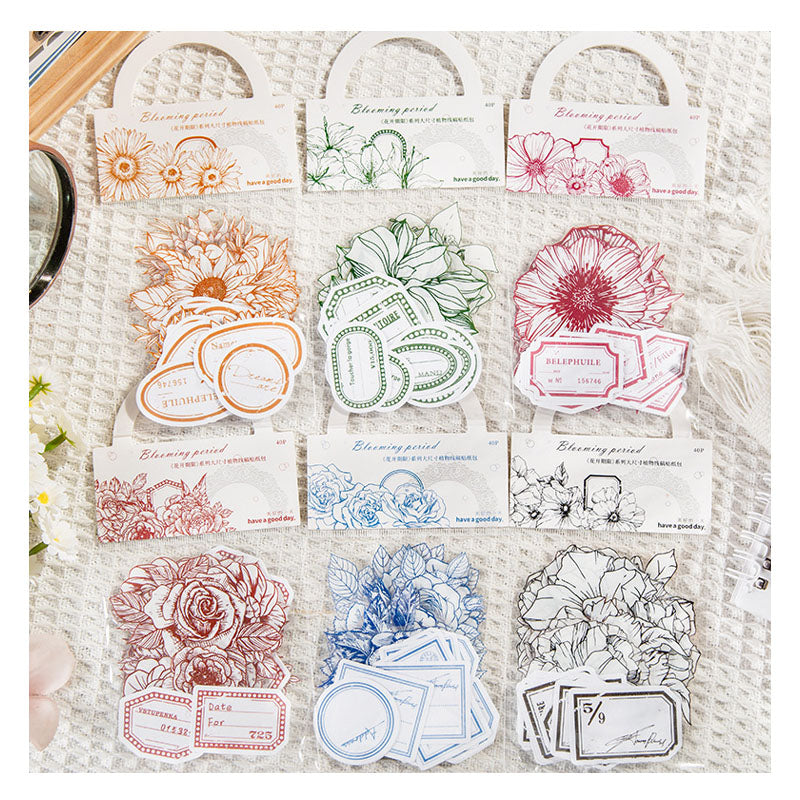 MHD006 Blooming Flower Sticker 76*80Mm 40Pc