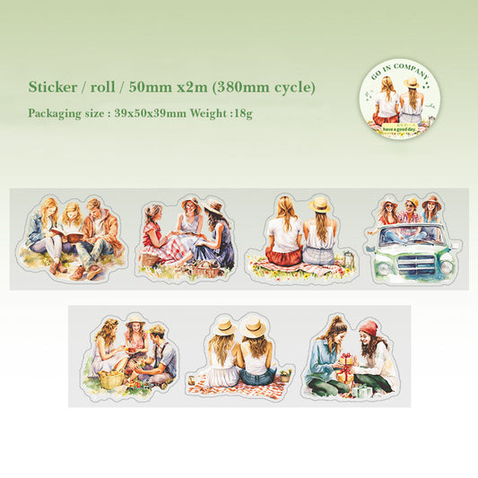 MHD-JBEX001-A| Friendship Sticker Roll| PET Sticker Roll | Precut |