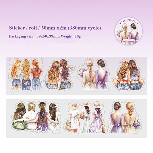 MHD-JBEX005-A|Friendship Sticker Roll| PET Sticker Roll | Precut |