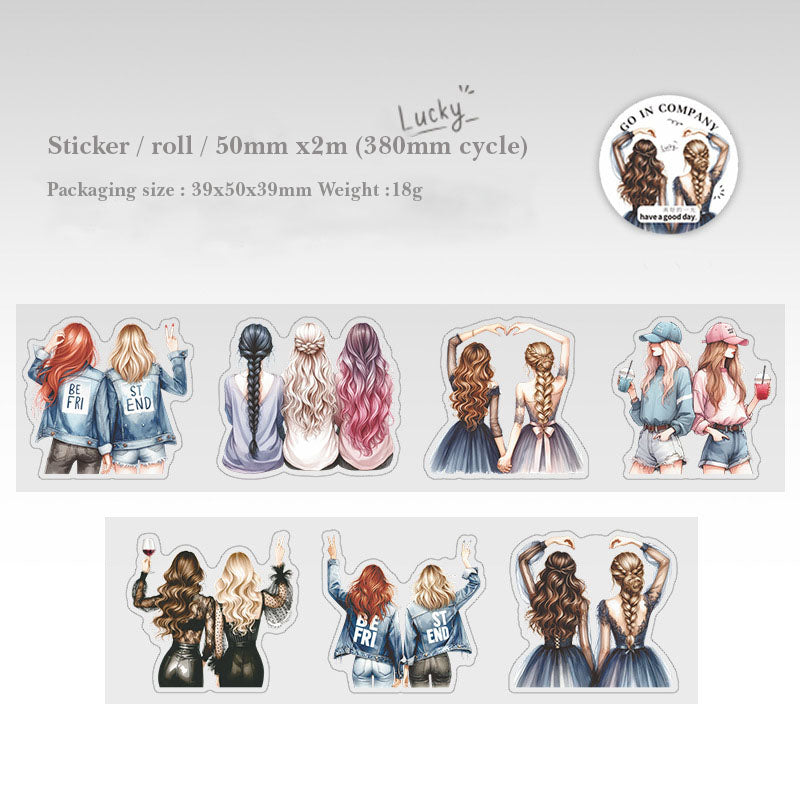 MHD-JBEX006-A|Friendship Sticker Roll| PET Sticker Roll | Precut |