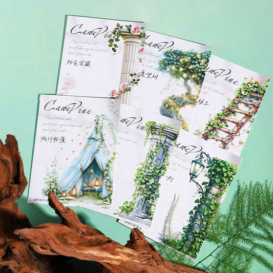 MHD-TMHK002-Nice day PET sticker pack vines and flowers series garden landscaping notebook decoration materials 10 pieces 6 types