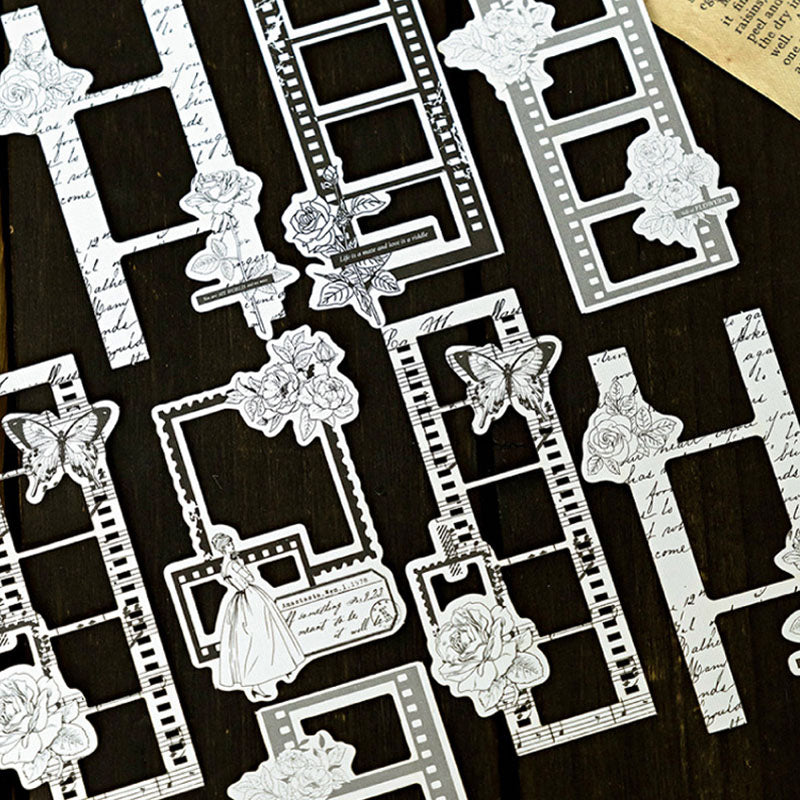 MMK06H167-Momo sticker frame collage series hollow collage notebook DIY material decoration stickers 10 pieces 6 types