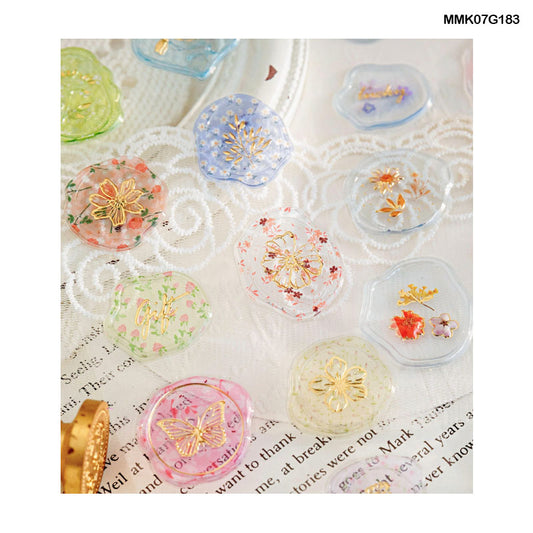 Mmk07G183 Bronzing Dried Flower Sticker Ss